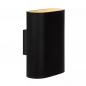 Preview: Lucide OVALIS Wandleuchte E14 2x9W Schwarz Metall Up & Down Licht