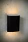 Preview: Lucide OVALIS Wandleuchte E14 2x9W Schwarz Metall Up & Down Licht