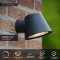 Preview: Lucide DINGO-LED – Wandleuchte Innen & Außen – LED dimmbar – GU10 – 1x5W 3000K – IP44 – Anthrazit