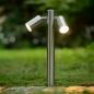 Preview: Lucide ARNE-LED Pollerleuchte Chrom Matt – 2x5W GU10, 2700K, IP44, schwenkbar