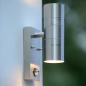 Preview: Lucide ARNE-LED IR Wandstrahler Chrom Matt GU10 IP44 Sensor Außen