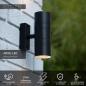 Preview: Lucide ARNE-LED Außen-Wandstrahler Schwarz GU10 2x5W IP44