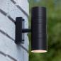 Preview: Lucide ARNE-LED Außen-Wandstrahler Schwarz GU10 2x5W IP44