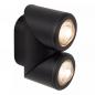 Preview: Lucide ERIN Wandstrahler / Wandleuchte Schwarz LED 2x5W IP65