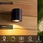 Preview: Lucide PERTH – Solar LED Außenwandleuchte Ø9 cm 1x1W 2700K/3000K IP65 Schwarz mit Sensor
