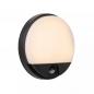 Preview: Lucide HUPS IR – LED Außenwandleuchte Ø21 cm 1x10W 3000K IP54 Schwarz mit Bewegungssensor