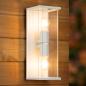 Preview: Lucide CLAIRE Wandleuchte Innen/Außen Weiß E27 2x IP54 Glas Metall dimmbar