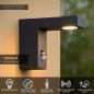 Preview: Lucide TEXAS-IR – Wandstrahler / Wandleuchte Innen & Außen – LED 7W 3000K – IP54 – Bewegung & Tag/Nacht-Sensor (abschaltbar) – Anthrazit