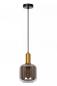 Preview: Lucide JOANET Pendelleuchte Ø16 cm E27 Rauchglas Grau Messing
