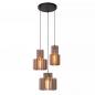 Preview: Lucide ROLLO Pendelleuchte 3xE27 Taupe Filz Japandi dimmbar höhenverstellbar Ø50cm