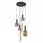 Preview: Lucide JOANET Pendelleuchte Ø65 cm 4xE27 Messing Rauchglas