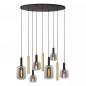 Preview: Lucide JOANET Pendelleuchte 6xE27 Messing modern Glas dimmbar
