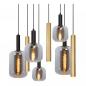 Preview: Lucide JOANET Pendelleuchte 6xE27 Messing modern Glas dimmbar