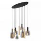 Preview: Lucide JOANET Pendelleuchte 6xE27 Messing modern Glas dimmbar