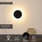 Preview: Lucide EKLYPS LED Wandleuchte Ø15 cm Schwarz 3000K 7W moderne Akzentlampe