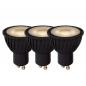 Preview:  Lucide MR16 - Led Lampe - Ø 5 cm - LED Dim. - GU10 - 3x5W 3000K - Schwarz - Set von 3