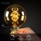 Preview: Lucide G95 LED Glühfadenlampe Ø9,5cm E27 4,9W 2200K Amber dimmbar