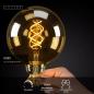 Preview: Lucide G125 LED Glühfadenlampe Ø12,5cm E27 4,9W 2200K Amber dimmbar