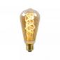 Preview: Lucide ST64 LED Glühfadenlampe Ø6,4cm E27 4,9W 2200K Amber dimmbar Vintage