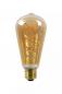 Preview: Lucide ST64 LED Glühfadenlampe Ø6,4cm E27 4,9W 2200K Amber dimmbar Vintage