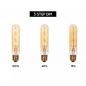 Preview: Lucide T32 E27 LED Filament 4,9W 2200K 410 lm 3-StepDim Amber mit Memory – kompakte Vintage-Glühfadenlampe