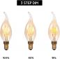 Preview: Lucide CT35 E14 LED Filament 3W 2200K 190 lm 3-StepDim Amber mit Memory – kompakte Vintage-Kerzenlampe