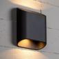 Preview: Lucide ATILA LED Wandleuchte IP65 Schwarz – 2x5W 2700K Up & Down