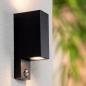 Preview: Lucide ZARO – Wandstrahler / Wandleuchte Innen & Außen – 2x GU10 – IP65 – Bewegung & Tag/Nacht-Sensor (abschaltbar) – Schwarz