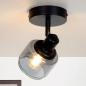 Preview: Lucide BJORN Deckenstrahler 1xE14 Schwarz dreh- & schwenkbar Glas Metall