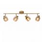 Preview: Lucide BJORN Deckenstrahler 4xE14 Messing Matt Metall Glas