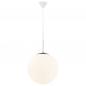 Preview: Klassiker an der Decke, Pendeleuchte mit Glaskugel Schirm weiß 30cm