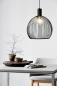 Preview: Danish Design DFTP Aver Metalldraht Pendelleuchte Schwarz ø50cm