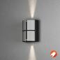 Preview: Konstsmide 425-753 Vidar Wandleuchte schwarz und silber lackiertes Aluminium, klares Acrylglas, individuell verstellbarer Lichtaustritt 0-85°