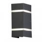 Preview: Konstsmide 7998-370 Cremona Wandleuchte anthrazit lackiertes Aluminium, 2 gefrostete Acrylglasstreifen