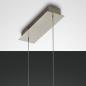 Preview: Balkenförmige 110cm lange Eichenholz LED-Pendelleuchte Badia dimmbar mit Ober- und Unterlicht von Fabas Luce