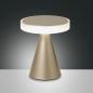 Preview: Neutra LED Tischleuchte in Gold edelmatt mit Touchdimmer von Fabas Luce