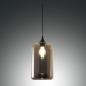 Preview: 1-flammige Silo Pendelleuchte Zylindrisch aus Rauchglas Fabas Luce