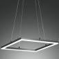 Preview: Quadratische Bard LED Pendelleuchte LED in Anthrazit 42x42cm Fabas Luce