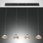 Preview: Arabella LED Pendelleuchte 4-flammig mit amberfarbenen Glasschirmen dimmbar Fabas Luce