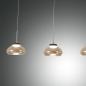 Preview: Arabella LED Pendelleuchte 4-flammig mit amberfarbenen Glasschirmen dimmbar Fabas Luce