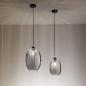 Preview: FABAS LUCE FAB-3519-45-126-01 Luce Pendelleuchte Ø25cm E27 Rauchglas Schwarz Smartluce