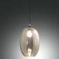 Preview: FABAS LUCE FAB-3519-45-126-01 Luce Pendelleuchte Ø25cm E27 Rauchglas Schwarz Smartluce