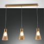 Preview: Dafne 3-flammige Mediterrane Glas-Pendelleuchte in zeitlosem Design in Amber von Fabas Luce