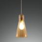 Preview: Dafne 3-flammige Mediterrane Glas-Pendelleuchte in zeitlosem Design in Amber von Fabas Luce