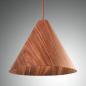 Preview: Esino Kegelförmige Pendelleuchte aus Holz Walnußfarbe Ø33 von Fabas Luce