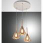 Preview: Tris 3-flammige Pendelleuchte aus Borsilicatglas in Amber von Fabas Luce