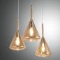 Preview: Tris 3-flammige Pendelleuchte aus Borsilicatglas in Amber von Fabas Luce