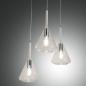 Preview: Tris 3-flammige Pendelleuchte Tranparentes Borsilicatglas von Fabas Luce