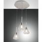 Preview: Tris 3-flammige Pendelleuchte Tranparentes Borsilicatglas von Fabas Luce