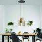 Preview: Prado 8-flammige LED Pendelleuchte im Röhrenstil mit Ober- und Unterlicht in Gold dimmbar von Fabas Luce